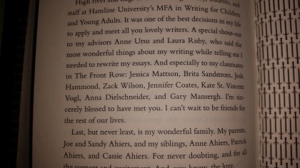I'm in the acknowledgements. I'm kind of a big deal.